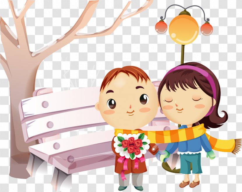 Love Romance Animation - Cousin - Couple Vector Under The Lights Transparent PNG