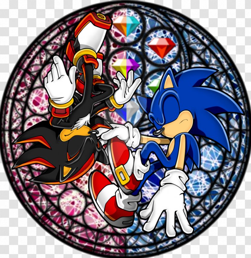 Stained Glass Shadow The Hedgehog Window Kingdom Hearts Game - Headgear - Lamps Transparent PNG