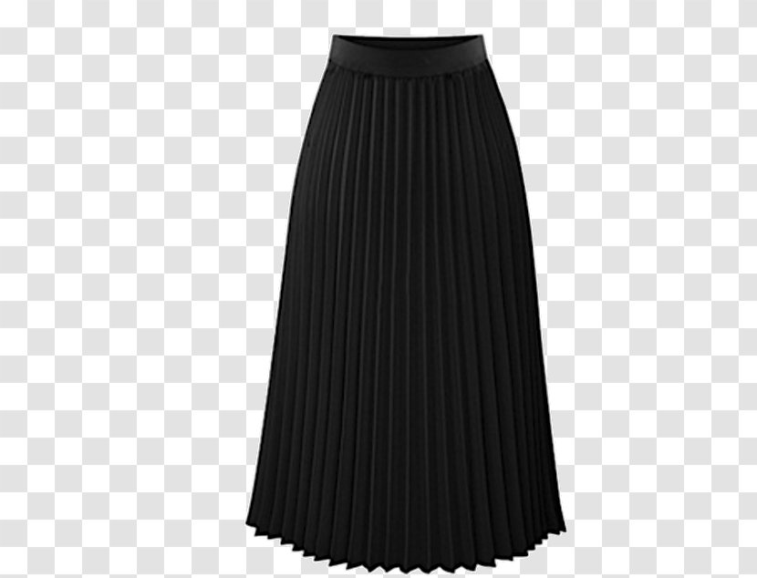 Skirt Chiffon Woman Clothing Pleat - Black - Long Transparent PNG