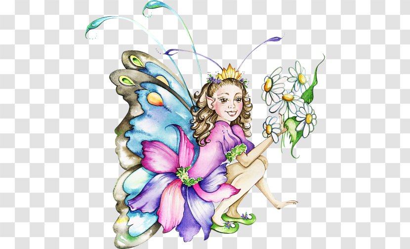 Fairy Insect Cut Flowers Clip Art - Lilac Transparent PNG