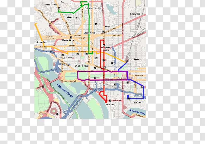 Union Station Map Bus DC Circulator National Mall - District Department Of Transportation - Routes Transparent PNG
