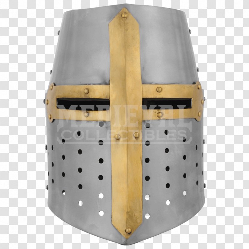 Crusades Great Helm Middle Ages Knight Helmet - Spear Transparent PNG