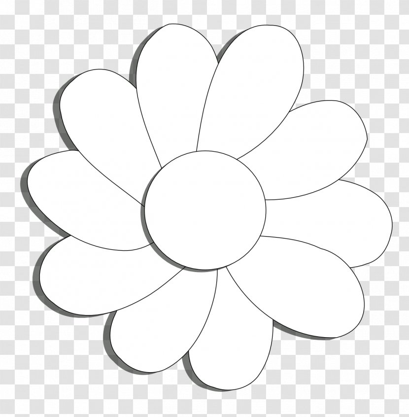 Coloring Book Clip Art - Area - Daisy Flower Outline Transparent PNG