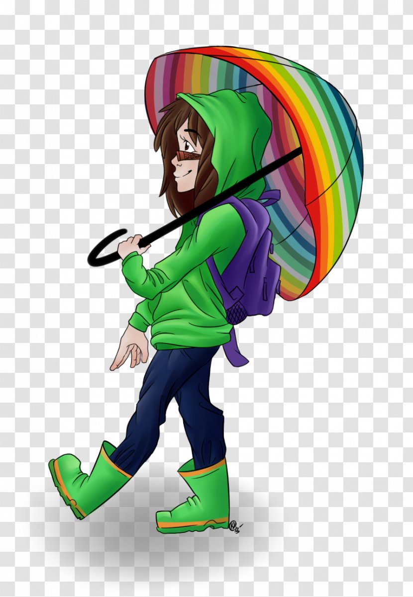 Cartoon Human Behavior Headgear - Rainy Day Transparent PNG