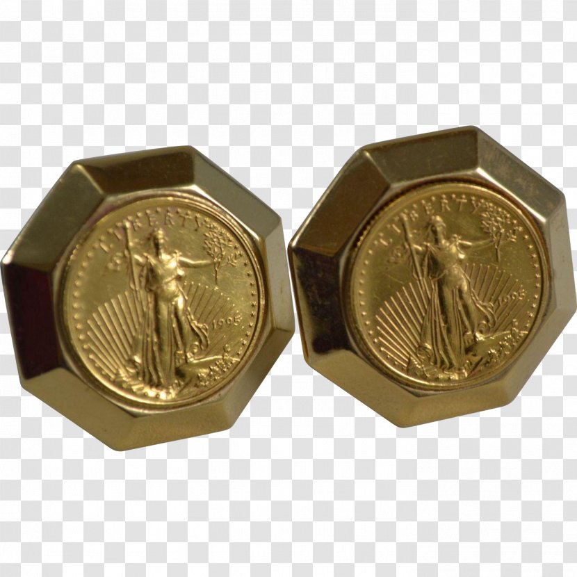 Earring Coin American Gold Eagle - Saintgaudens Double Transparent PNG