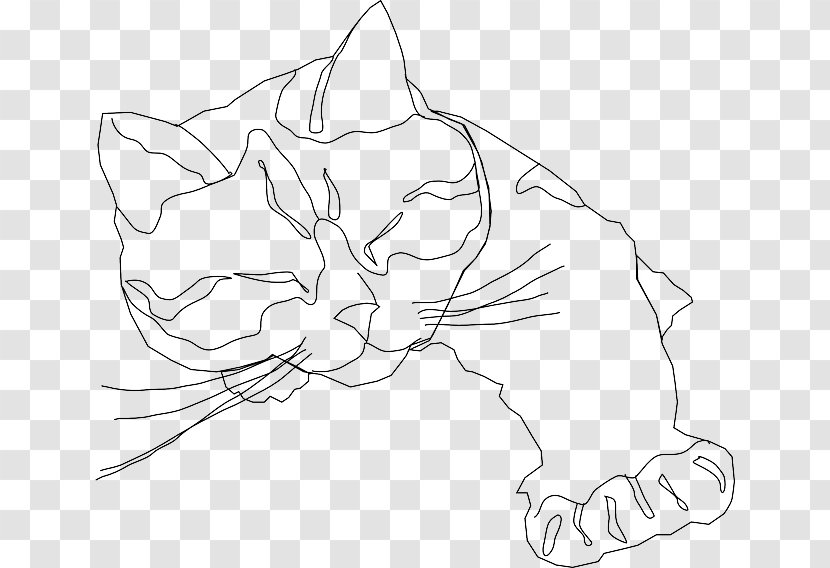 Cat Line Art Drawing Clip - Heart - Face Closeup Transparent PNG