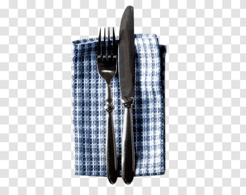 Knife Fork Tableware - Tartan - And Tablecloth Transparent PNG