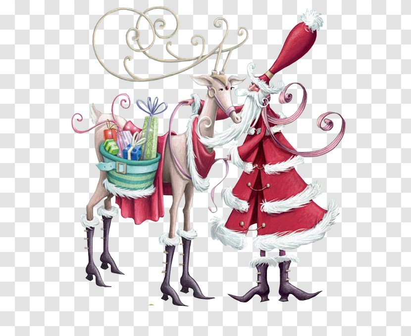 Santa Claus Christmas Ornament Rudolph Card - Reindeer Transparent PNG