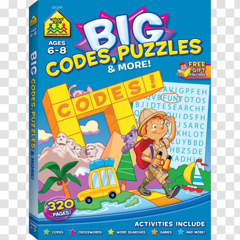 Big Kindergarten Workbook Puzzle Crossword School - Text Transparent PNG