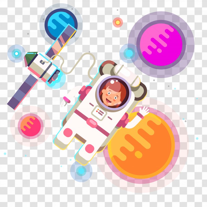 Lista De Espaxe7onaves Tripuladas Astronaut Icon - Outer Space - Cartoon And Rocket Vector Material Transparent PNG