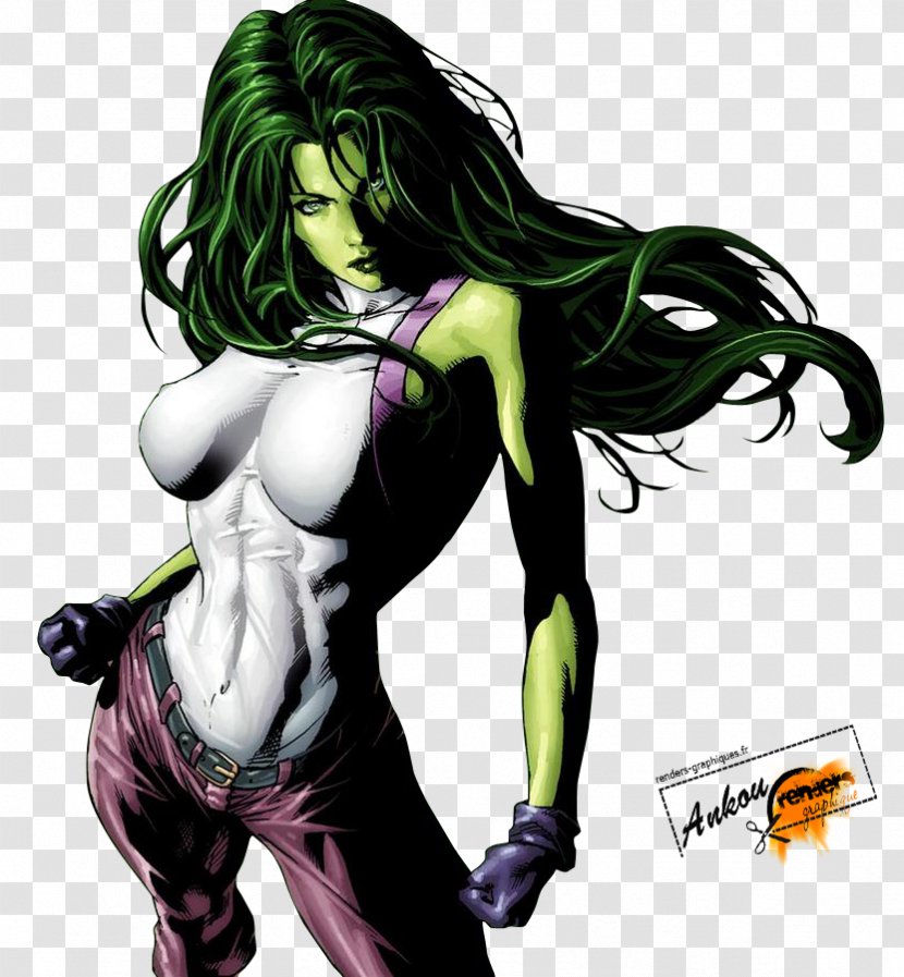 She-Hulk Supervillain Cartoon Illustration - Watercolor - She Hulk Photo Transparent PNG