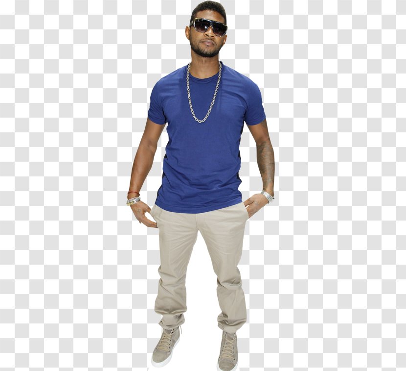 T-shirt Shoulder Sleeve Celebrity Cutouts Usher Life Size Cutout Jeans - Tshirt Transparent PNG