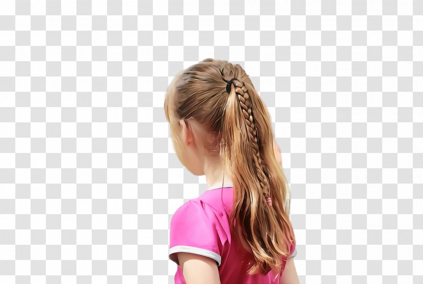 Hair Hairstyle Blond Shoulder Pink - Ponytail Brown Transparent PNG