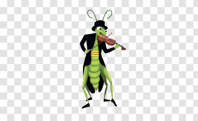 Insect Cartoon Grasshopper - Mythical Creature - Violin Ants Transparent PNG