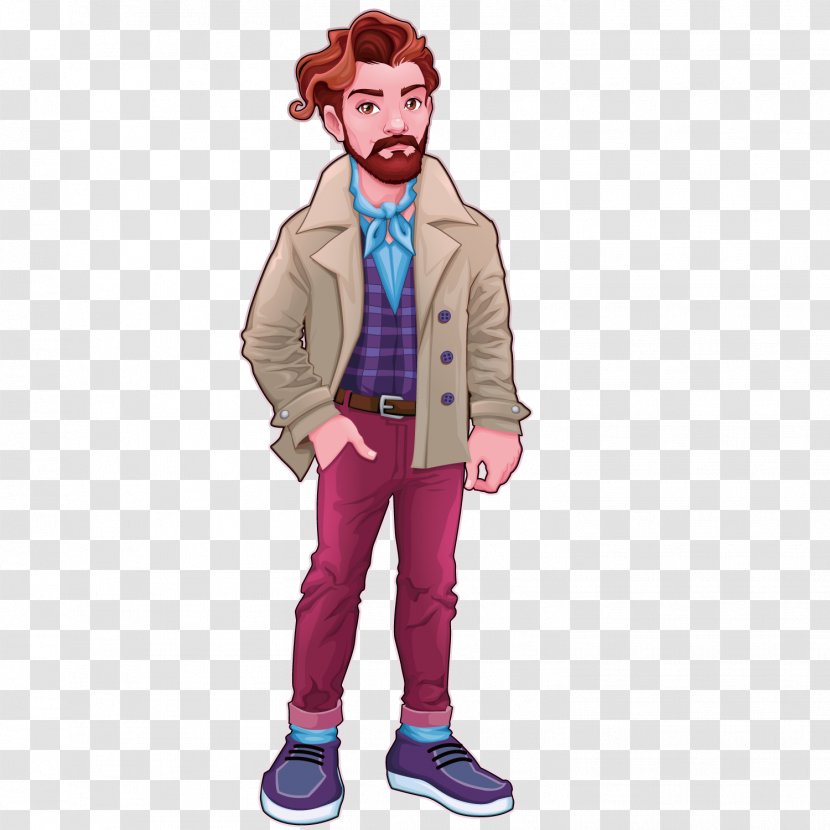 Cartoon Stock Photography Character - Hipster - Curly Uncle Transparent PNG