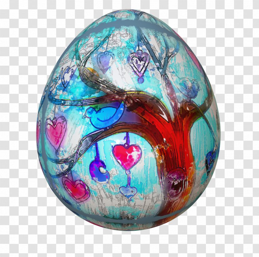 Watercolor Christmas Tree - Easter - Sphere Teal Transparent PNG