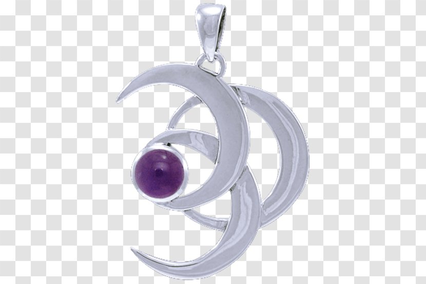 Amethyst Charms & Pendants Body Jewellery Silver - Moon - Triple Transparent PNG