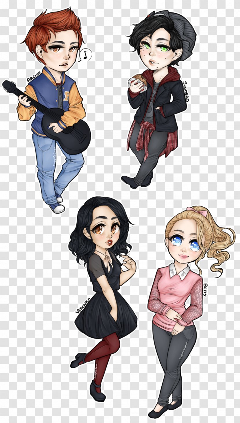 Jughead Jones Betty Cooper Archie Andrews Cheryl Blossom Veronica Lodge - Watercolor - Slash Transparent PNG