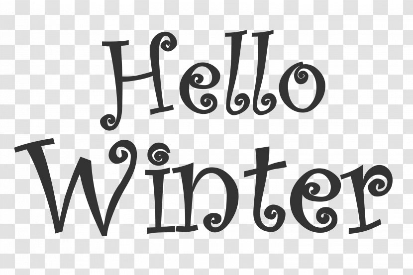 Hello Winter - Black And White - Curly Style.Others Transparent PNG