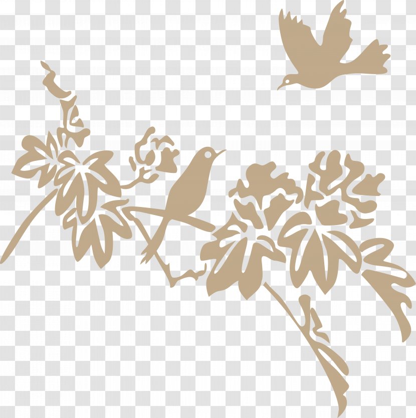 Bird Euclidean Vector - Tree - Simple Birds With Branch Transparent PNG