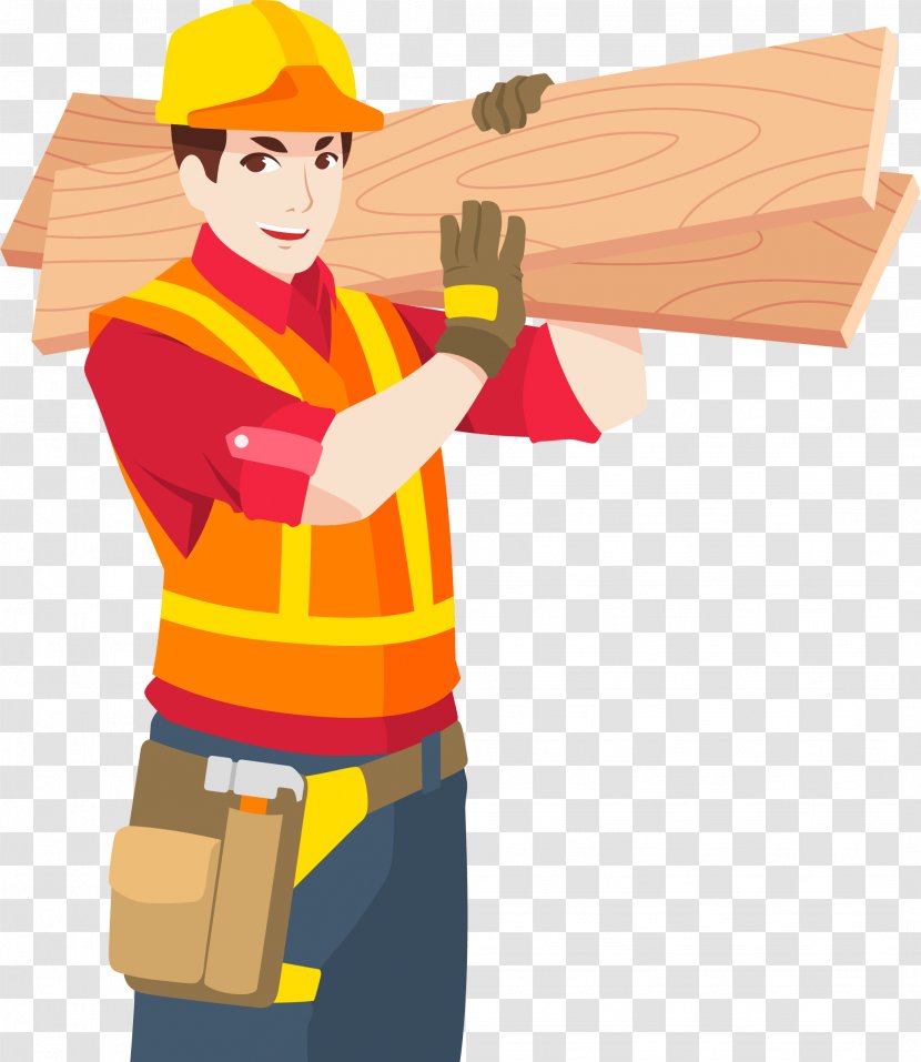 Labor Day Download Labour - Tool - A Worker Carrying Board Of Wood Transparent PNG