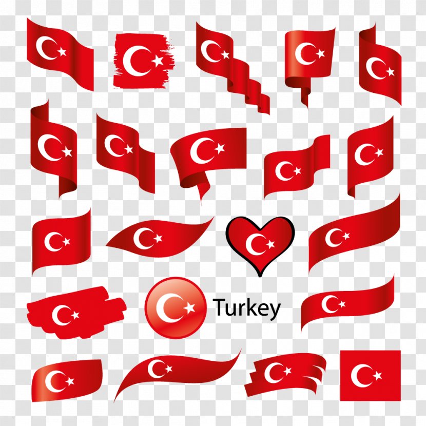 Flag Of Turkey Clip Art - Heart - Turkish Vector Transparent PNG