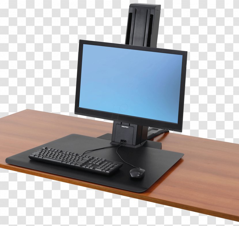 Laptop Sit-stand Desk Computer Monitors Ergotron Workstation - Multimedia Transparent PNG