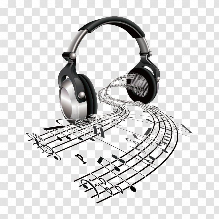 Headphones Musical Note Royalty-free - Silhouette - Vector Notes And Transparent PNG