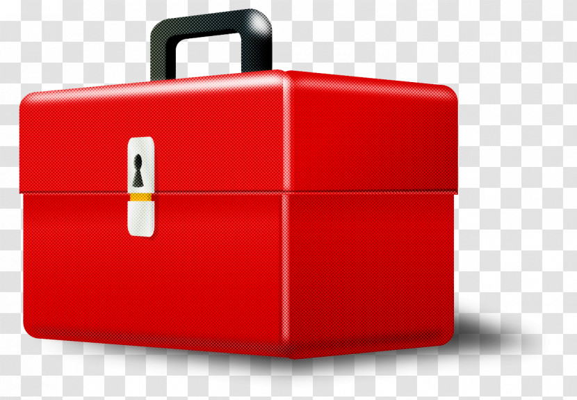 Red Suitcase Bag Rectangle Baggage Transparent PNG