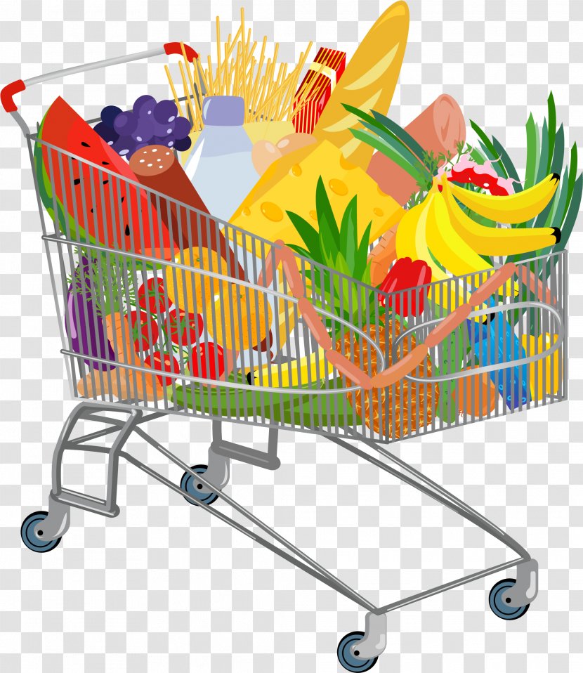 Supermarket Cartoon - Vehicle - Cart Transparent PNG