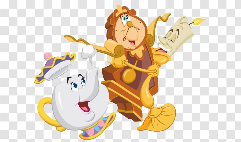 Belle Beast Cogsworth Lumière Mrs. Potts - Yellow - Chip Beauty Transparent PNG