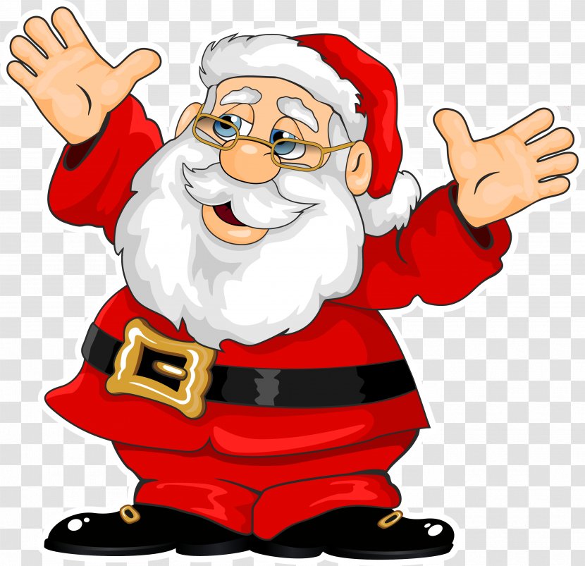 Christmas And New Year Background - Santa Claus - Gesture Pleased Transparent PNG