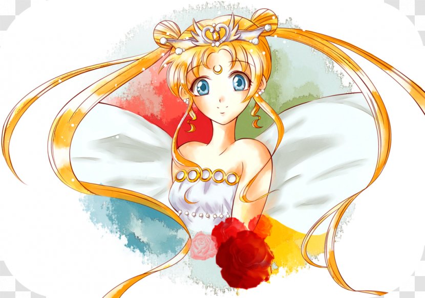 Sailor Moon Queen Serenity Tuxedo Mask Chibiusa Art - Flower Transparent PNG