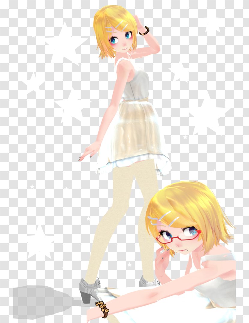 Kagamine Rin/Len MikuMikuDance DeviantArt Blond - Watercolor - Fashion Runway Transparent PNG