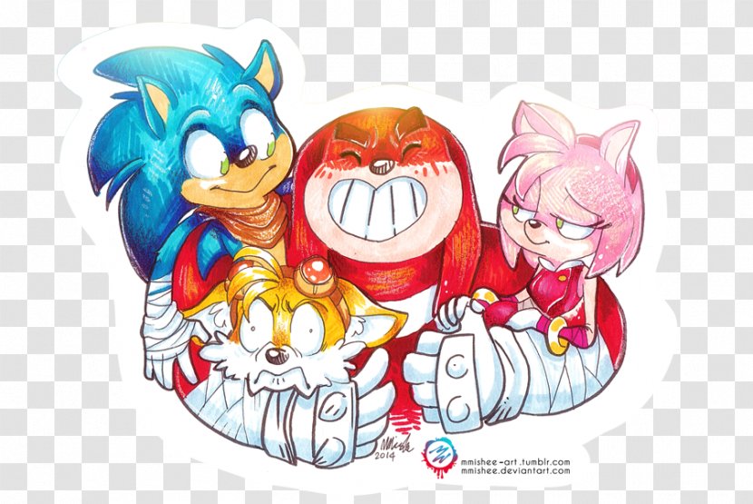 Sonic The Hedgehog Amy Rose Shadow Chaos Tails - Watercolor - Fox Illustrator Transparent PNG