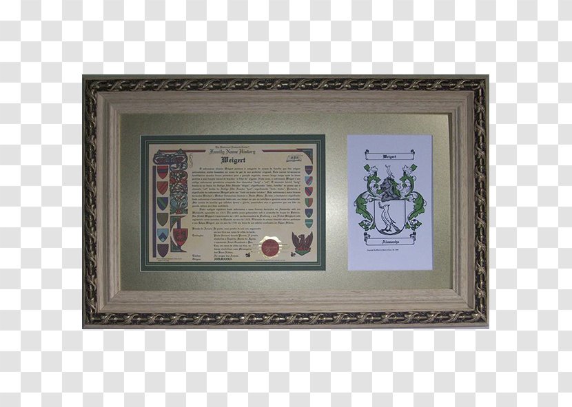 Picture Frames Coat Of Arms Surname Genealogy Family - Rectangle Transparent PNG