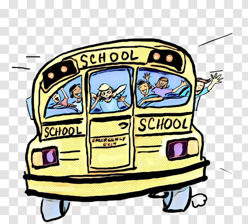 School Bus Drawing - Cartoon - Compact Car Vehicle Transparent PNG