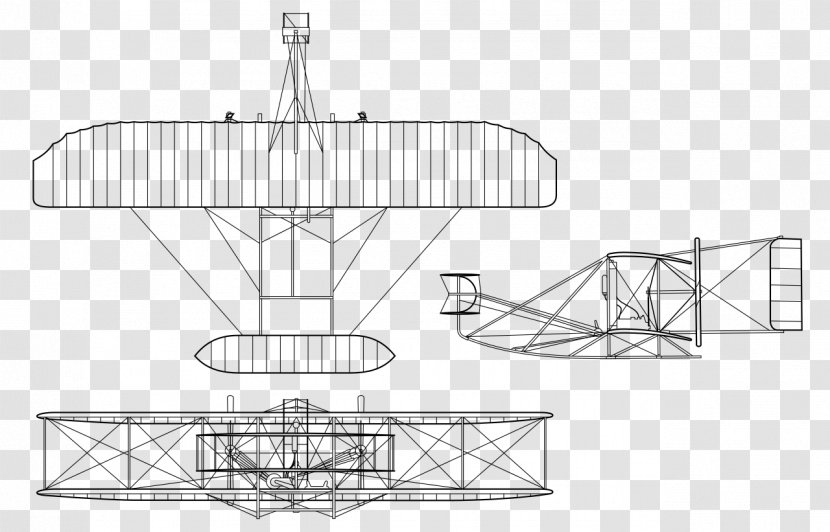 Wright Flyer III Airplane Kitty Hawk - Artwork Transparent PNG