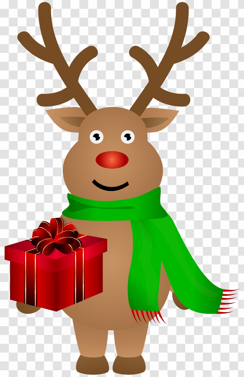 Rudolph Reindeer Santa Claus Clip Art - Deer - Christmas Cliparts Transparent PNG