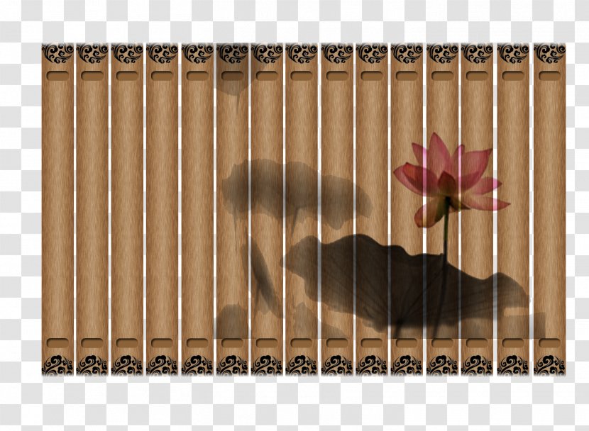 Bamboo And Wooden Slips - Lotus Book Transparent PNG