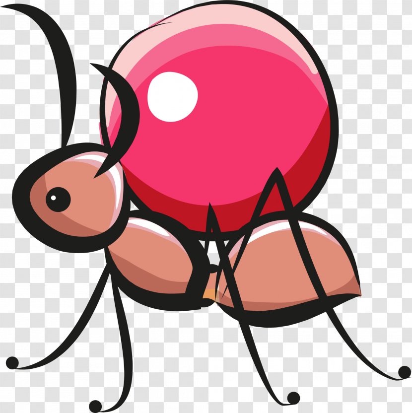 Ant Cartoon Clip Art - Heart - Pink Ants Transparent PNG