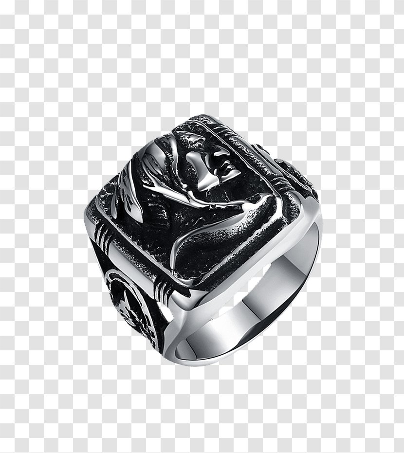 Ring Size Stainless Steel Silver - Titanium - Goth Rings Transparent PNG