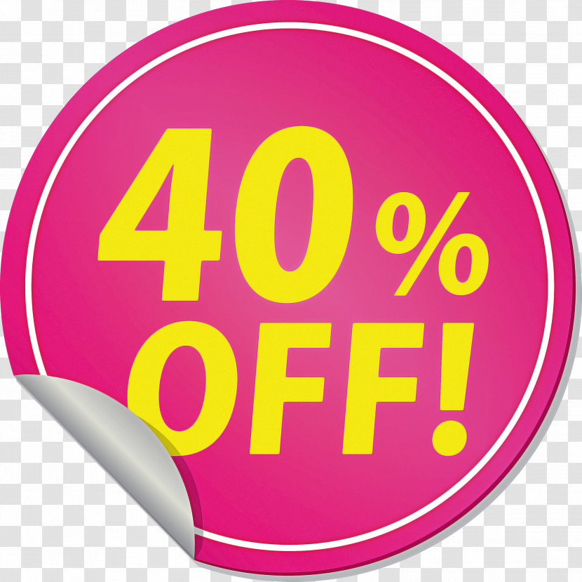 Discount Tag With 40% Off Discount Tag Discount Label Transparent PNG