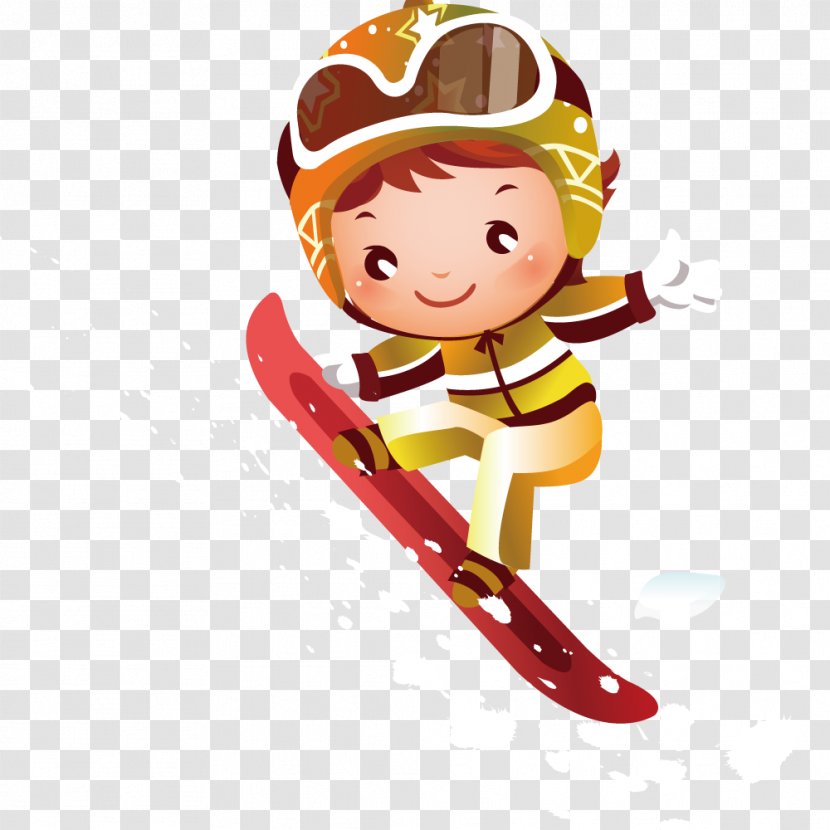 Skiing Child Clip Art - Snowboarding - Difficult Ski Transparent PNG