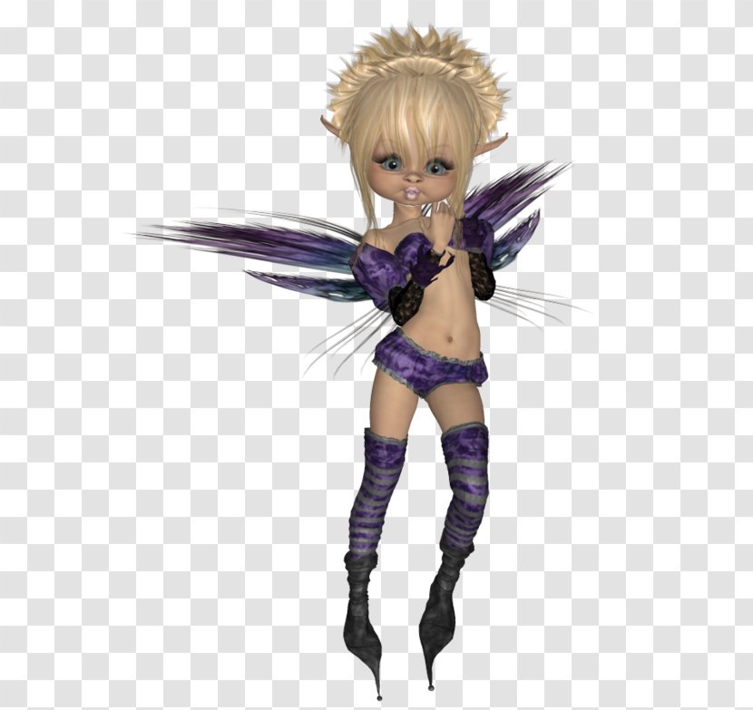 Fairy Brown Hair Purple Doll Transparent PNG
