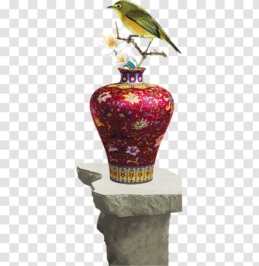 Vase Google Images Chinoiserie - Taobao - Lovely Decorated Bird Transparent PNG