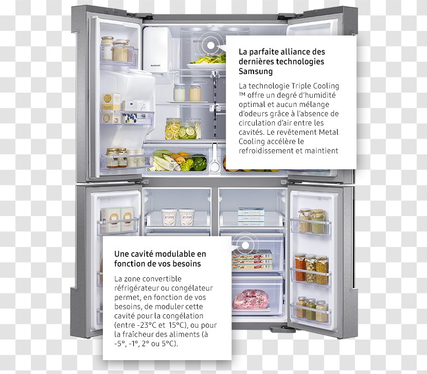 Samsung Family Hub RF56M9540 Internet Refrigerator Auto-defrost - Full Transparent PNG