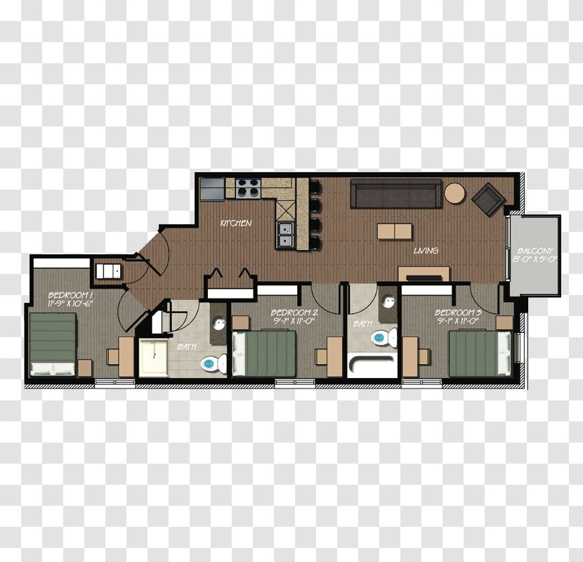 229 Lakelawn Apartments House Floor Plan Real Estate - Bedroom Transparent PNG