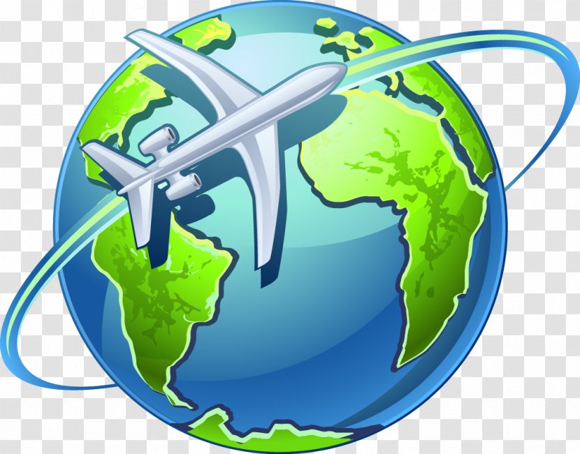Airplane Globe World Clip Art - Organism - Water Day Transparent PNG