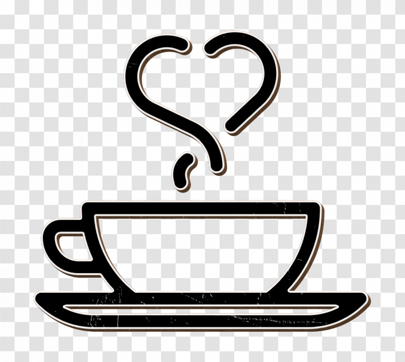 Saint Valentine Day Lineal Icon Cup Of Coffe With Heart Icon Food Icon Transparent PNG
